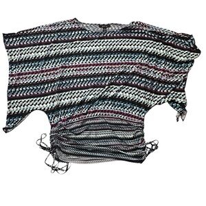 Style & Co Dolman Sleeve Red White and Blue Pattern Top Size L